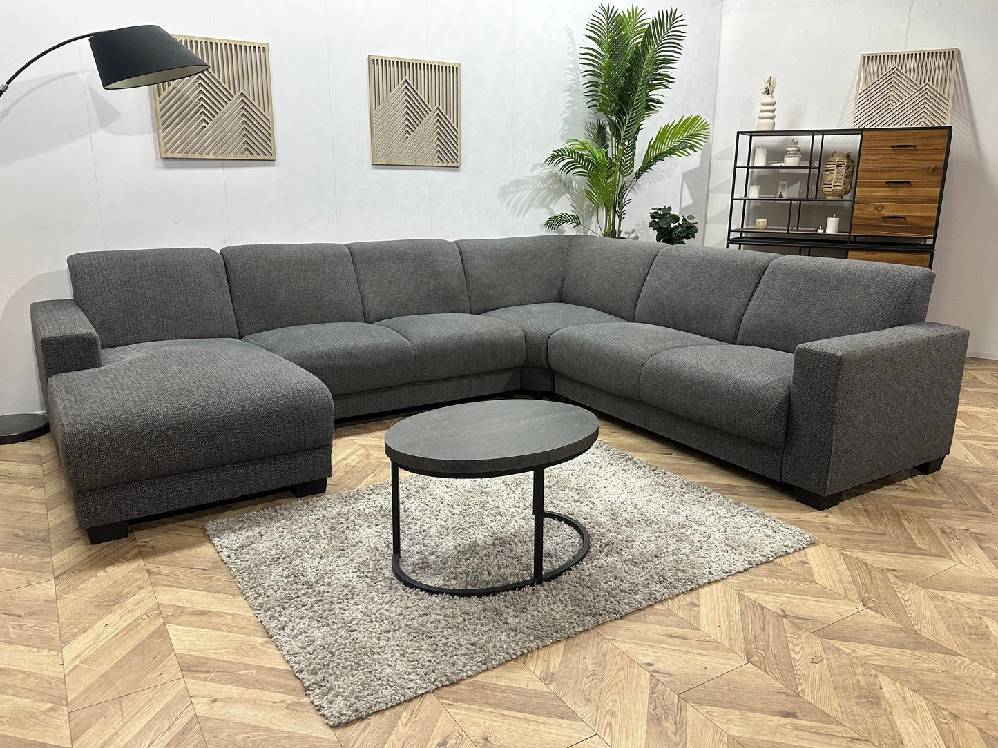 Grijze U Bank ~ Vaste Kussens