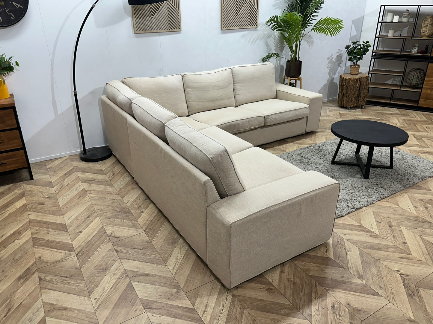 Beige Hoekbank ~ Losse Kussens Met Afneembare Hoezen