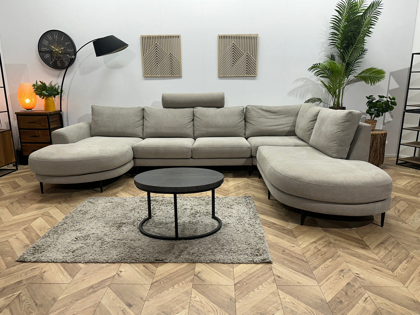 Grijze Design Hoekbank ~ Losse Kussens Met Afneembare Hoezen