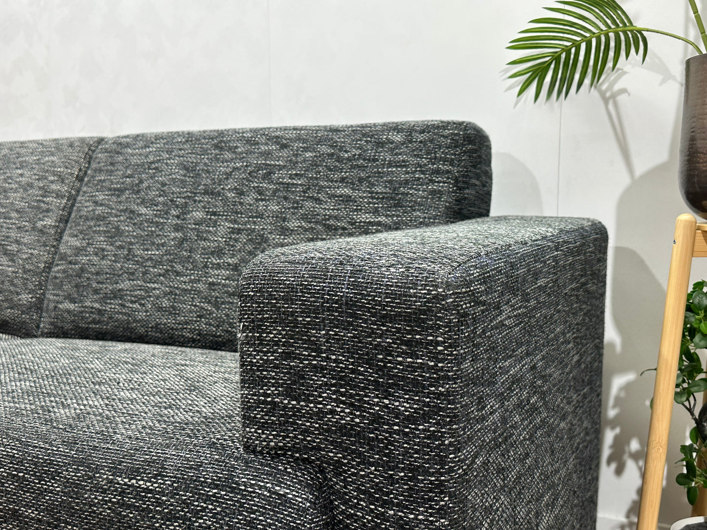 Antraciet Hoekbank ~ Vaste Kussens