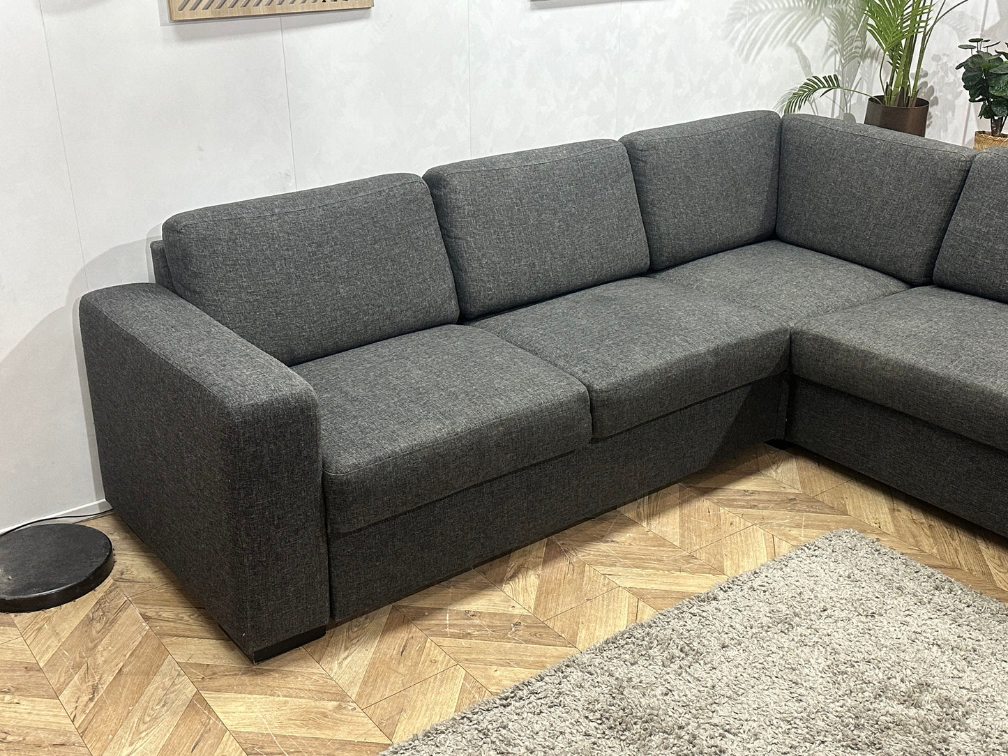 Antraciet Hoekbank ~ Losse Rugkussens met Afneembare Hoezen