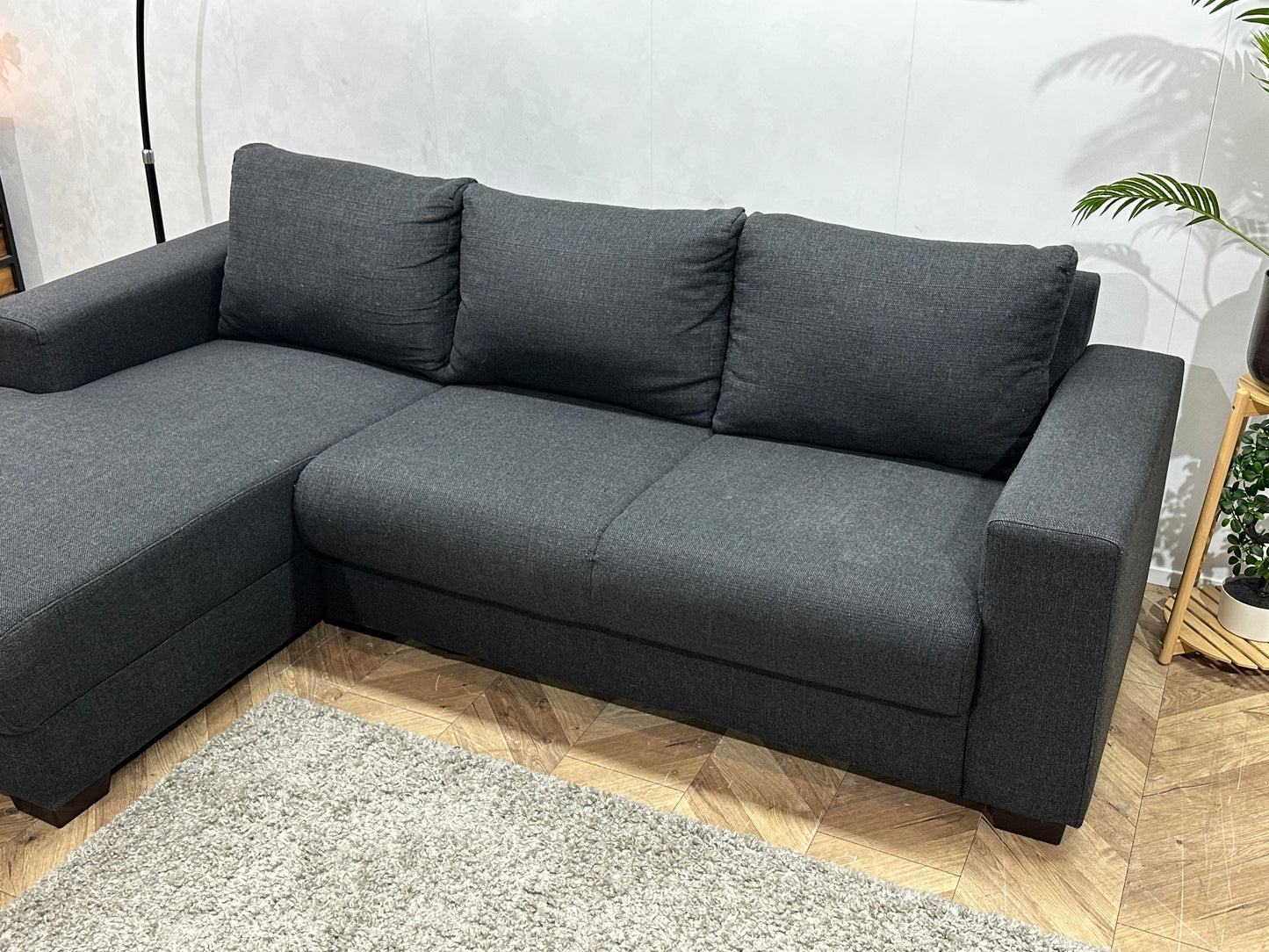 Antraciet Hoekbank ~ Losse Rugkussens Met Afneembare Hoezen