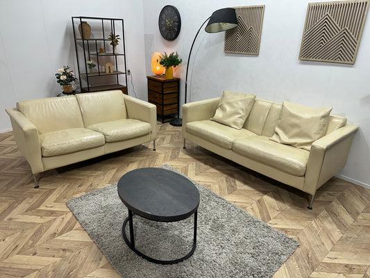 Touché Crème Lederen Banken Set ~ Losse Kussens