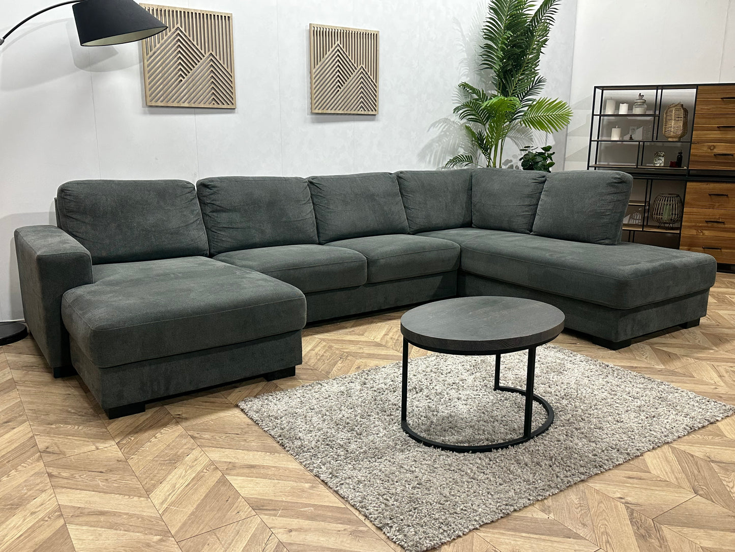 Antraciet Suède Stoffen U Bank ~ Losse Kussens Met Afneembare Hoezen