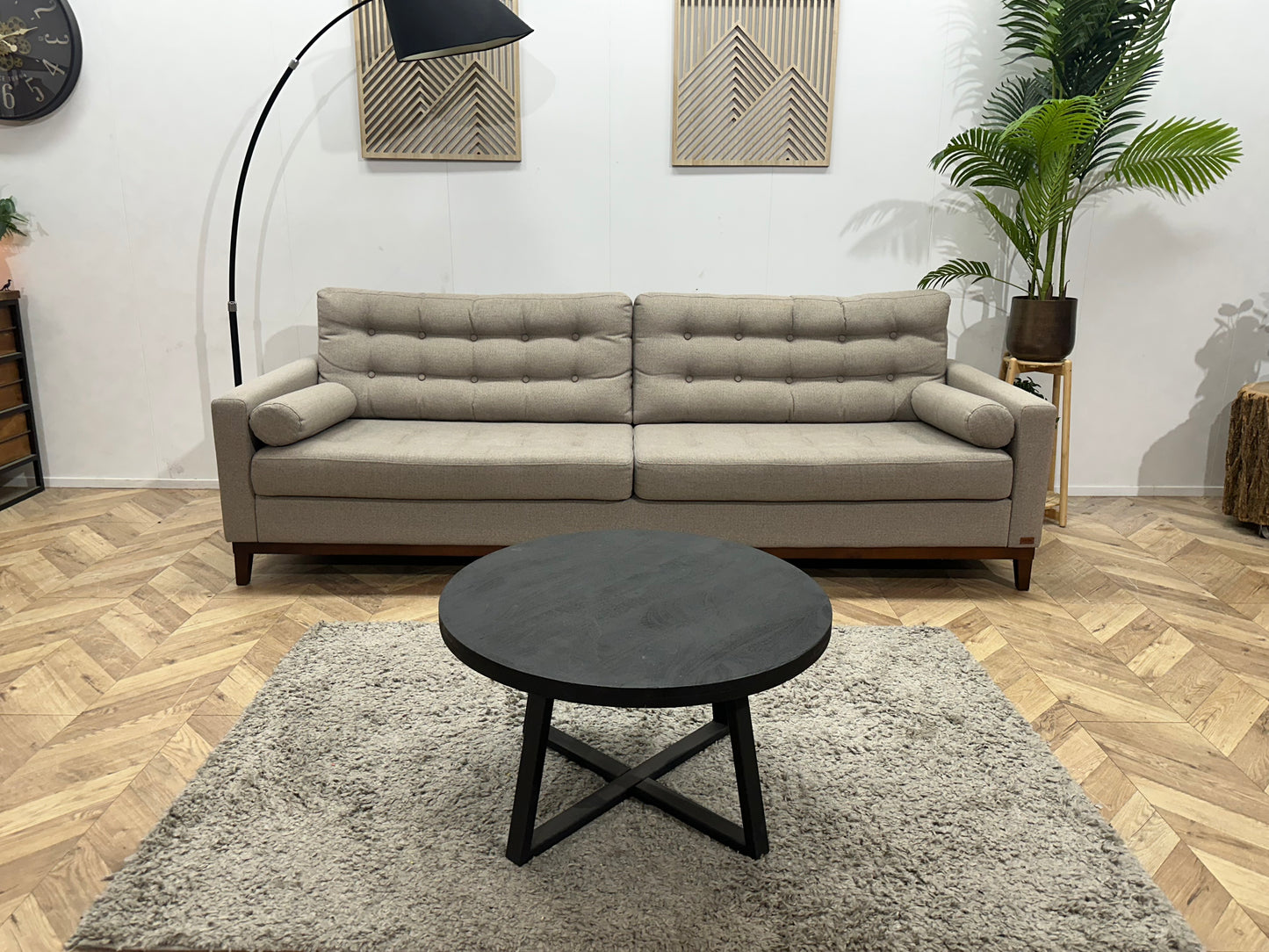 X5 Home Beige/Grijze 2.5-Zits Bank ~ Losse Kussens Met Afneembare Hoezen