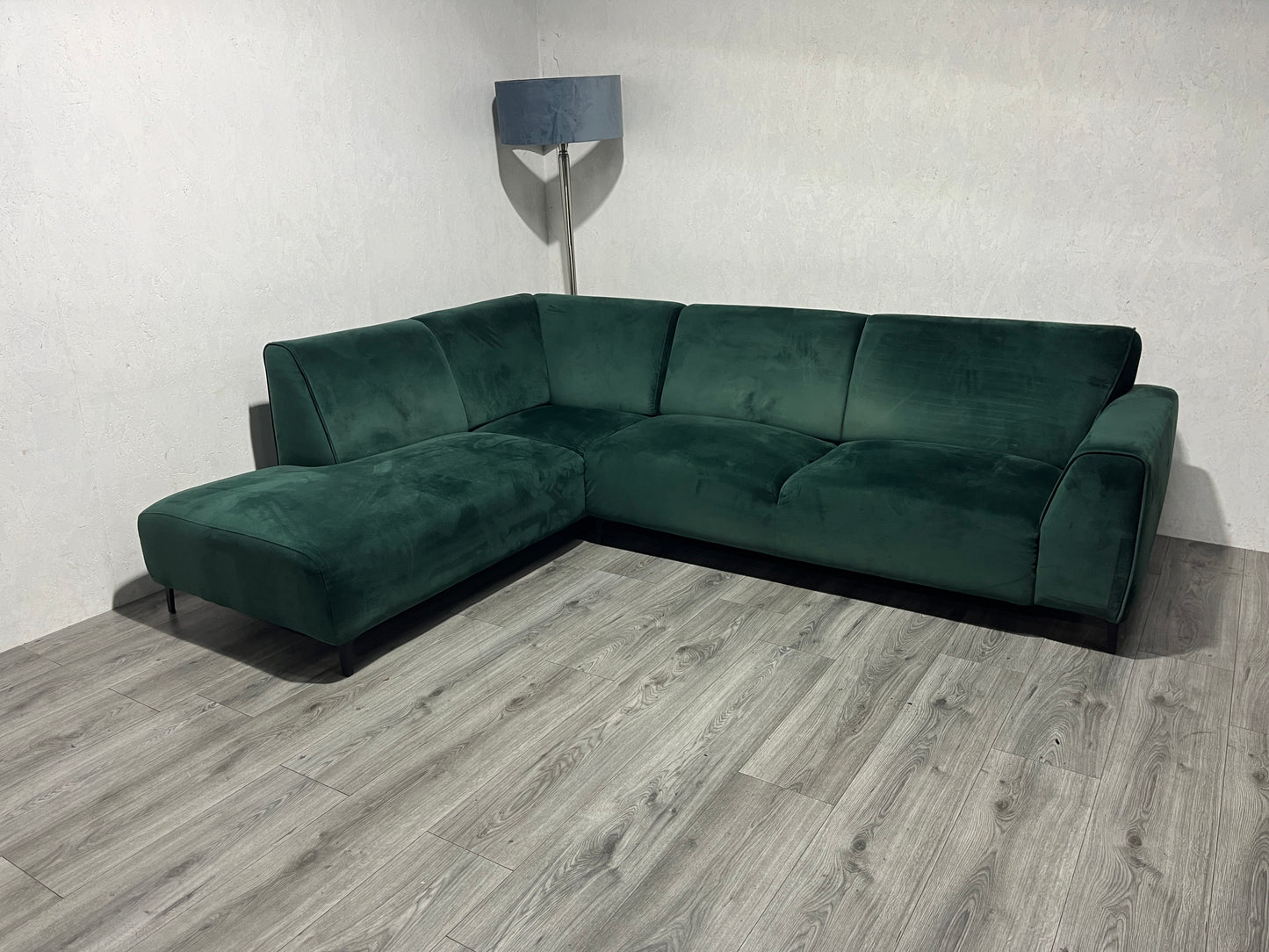 Donker Groene Velvet Hoekbank