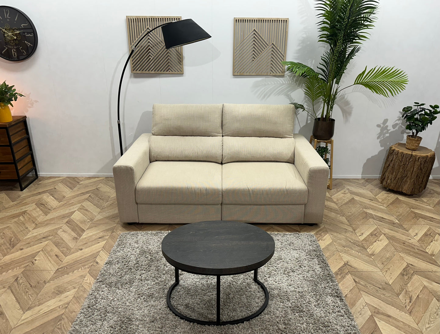 Beige 2.5-Zits Bank ~ Verstelbare Hoofdsteunen