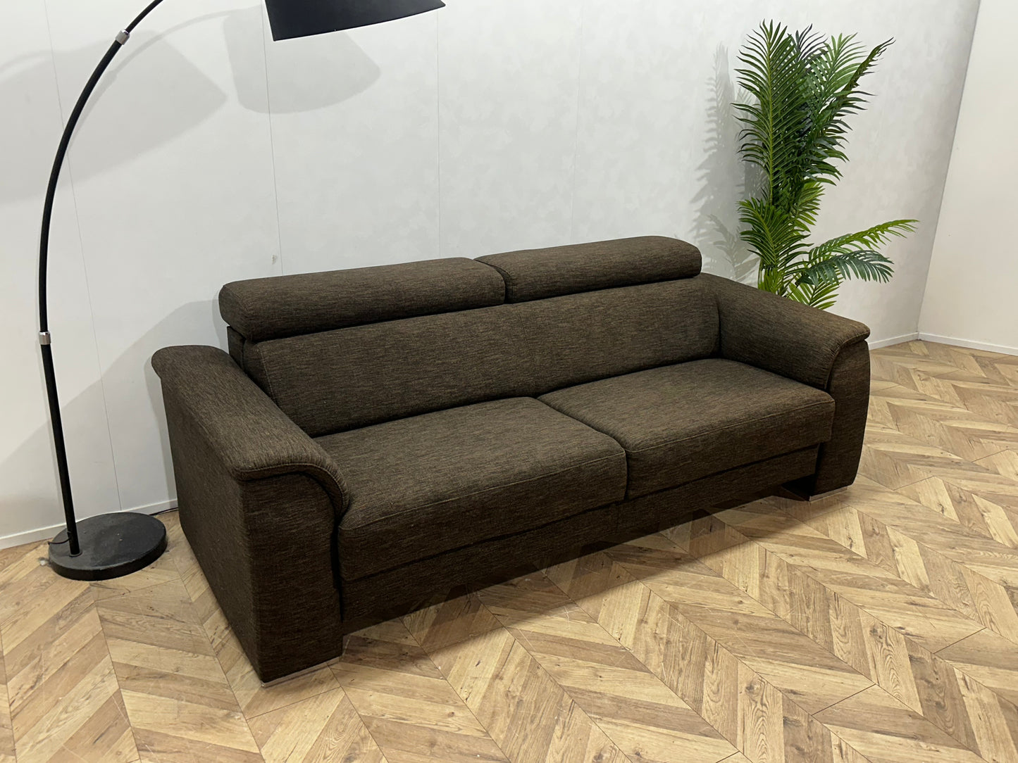 In.House Bruine 2.5-Zits Bank ~ Verstelbare Hoofdsteunen