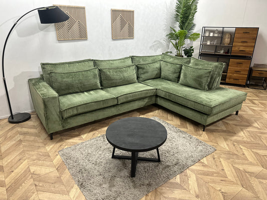 Groene Cremona Stoffen Hoekbank ~ Nieuwstaat