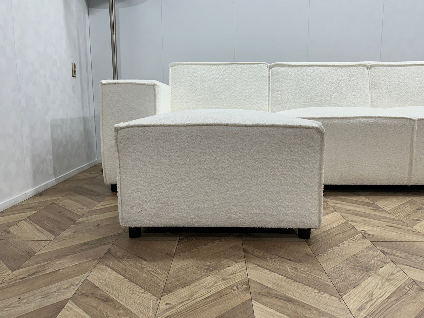 Witte Bouclé Stoffen U Bank ~ Vaste Kussens