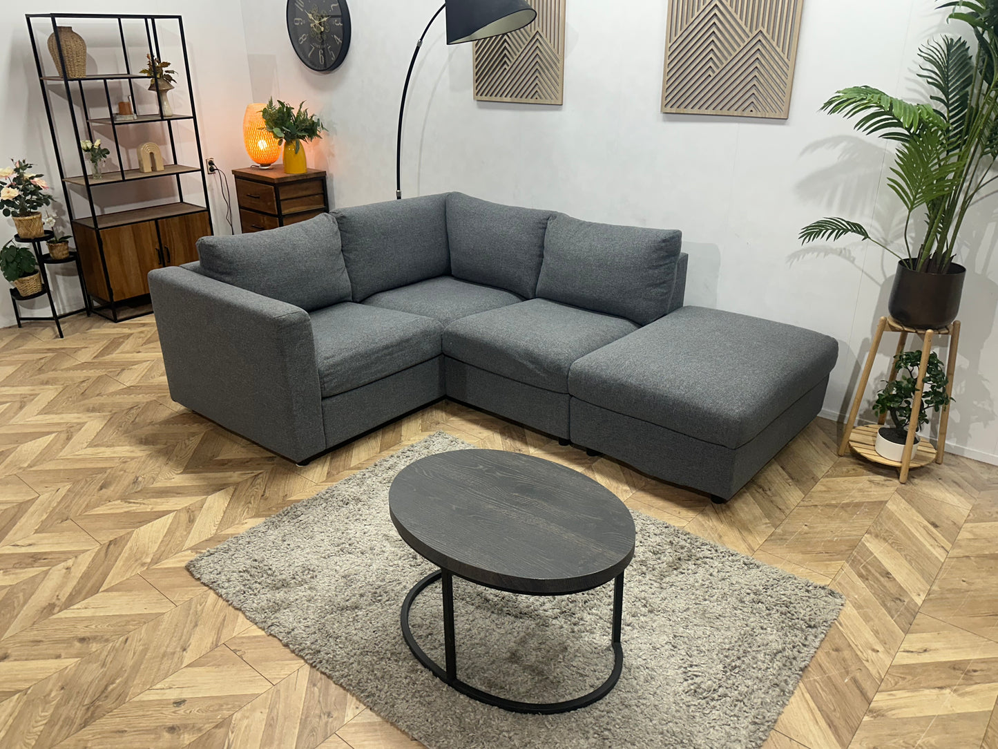 Grijze Design Hoekbank ~ Losse Kussens Met Afneembare Hoezen
