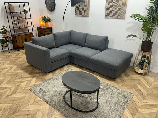 Grijze Design Hoekbank ~ Losse Kussens Met Afneembare Hoezen