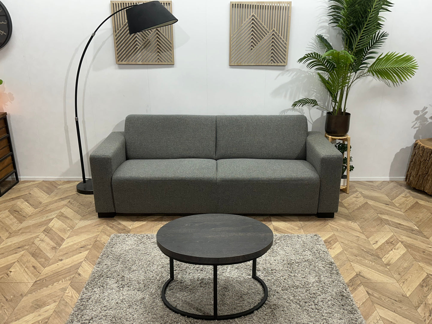 Grijze 2.5-Zits Bank ~ Vaste Kussens