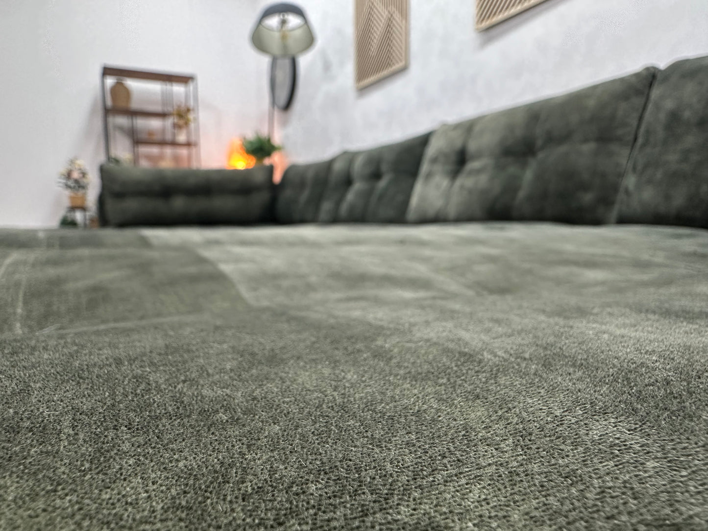 Groene Velvet U Bank ~ Losse Kussens Met Afneembare Hoezen