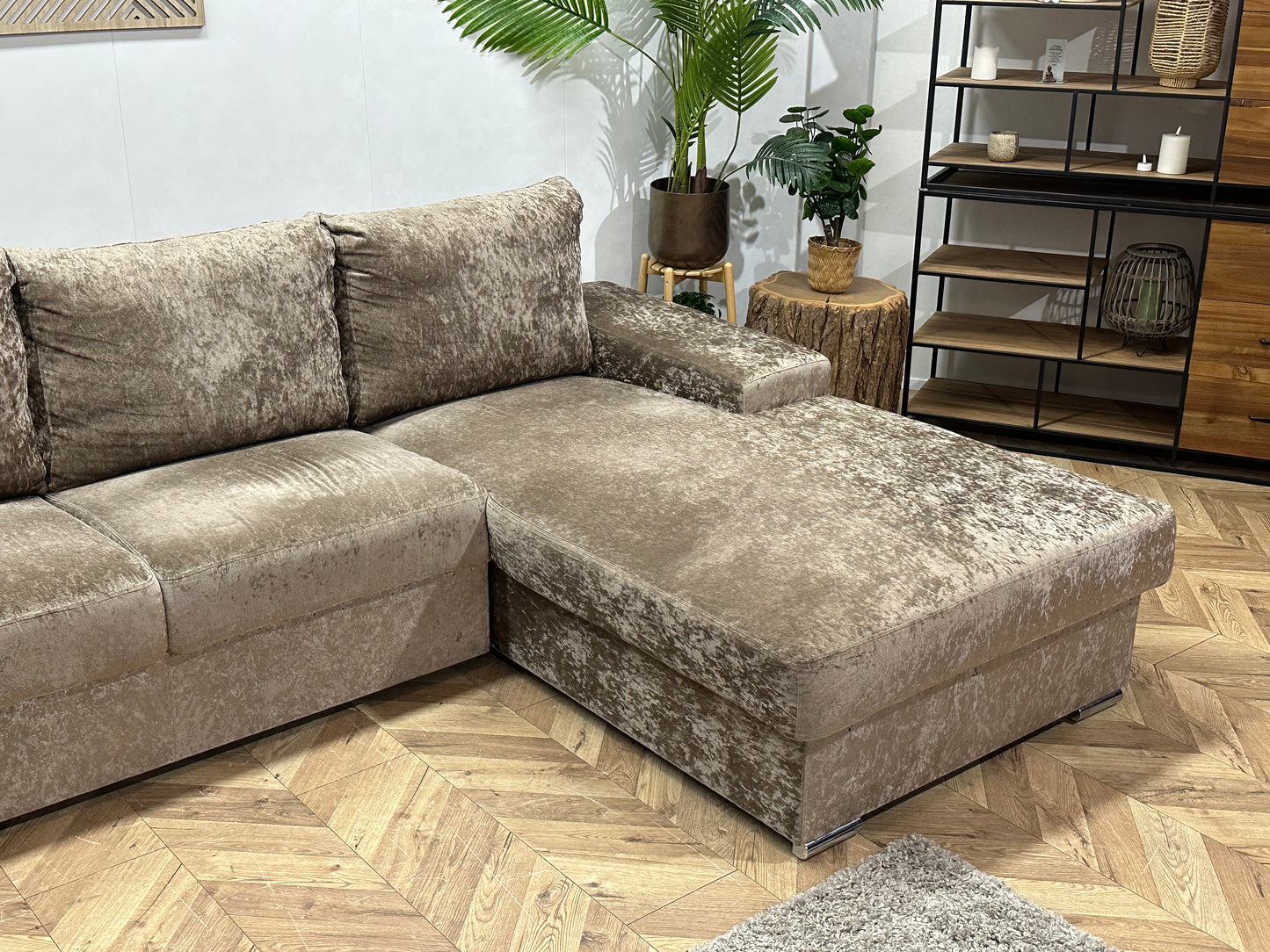 Bruine Velvet  U Bank ~ Losse Rugkussens Met Afneembare Hoezen