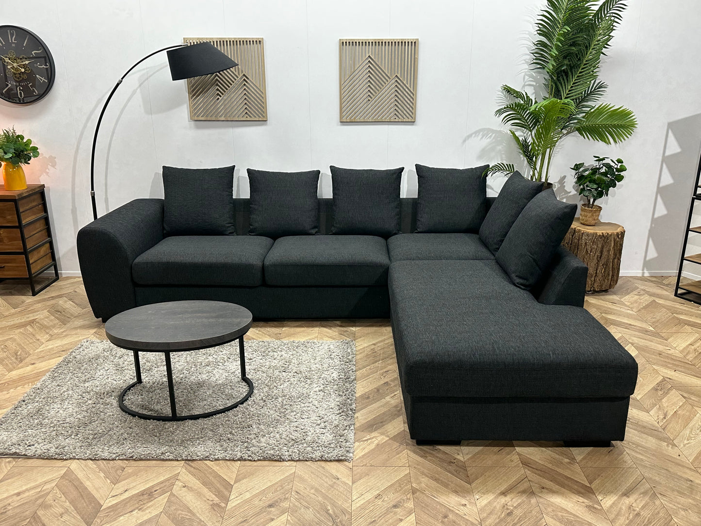 Antraciet Hoekbank ~ Losse Kussens Met Afneembare Hoezen