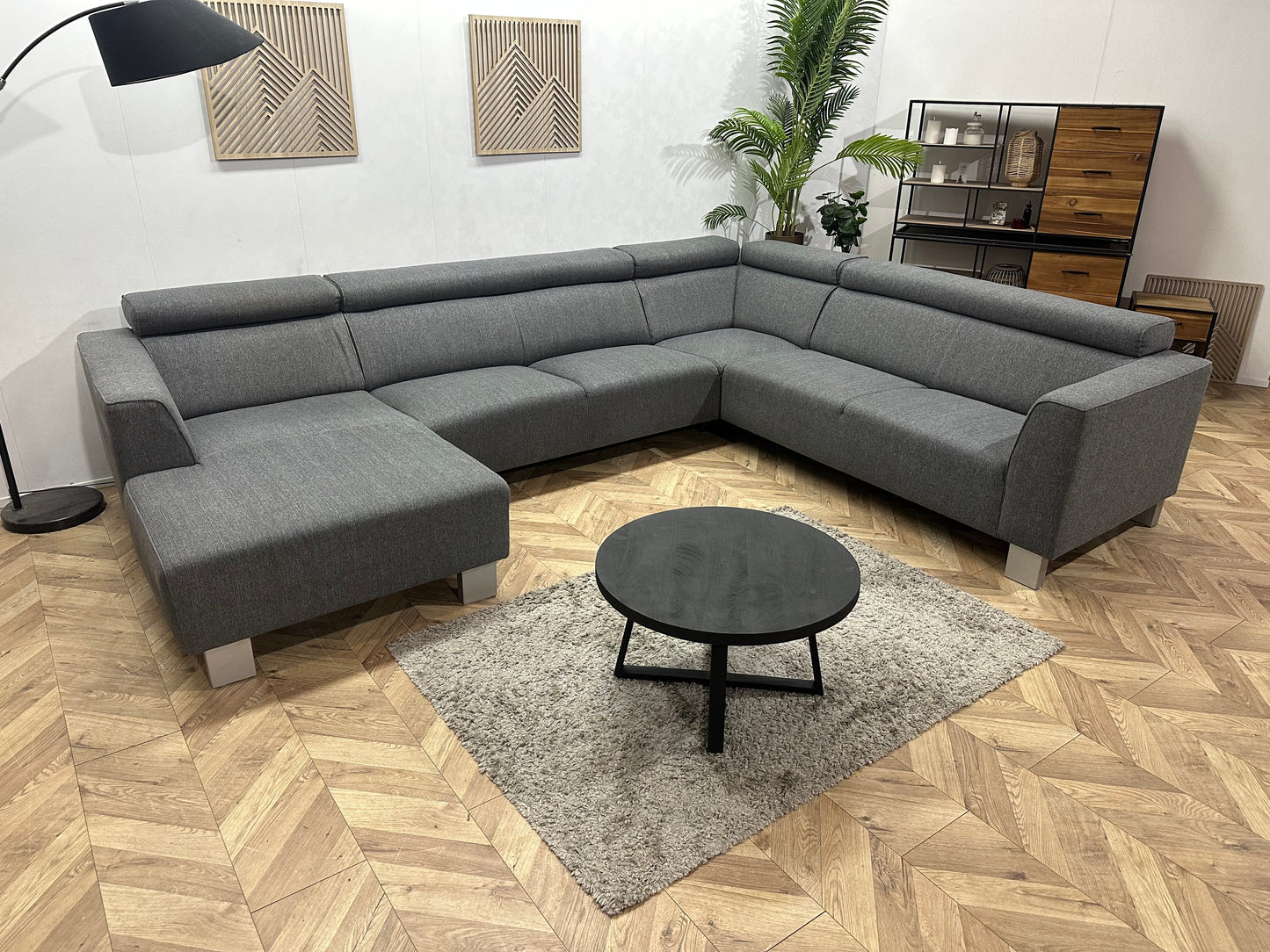 Antraciet U Bank ~ Verstelbare Hoofdsteunen