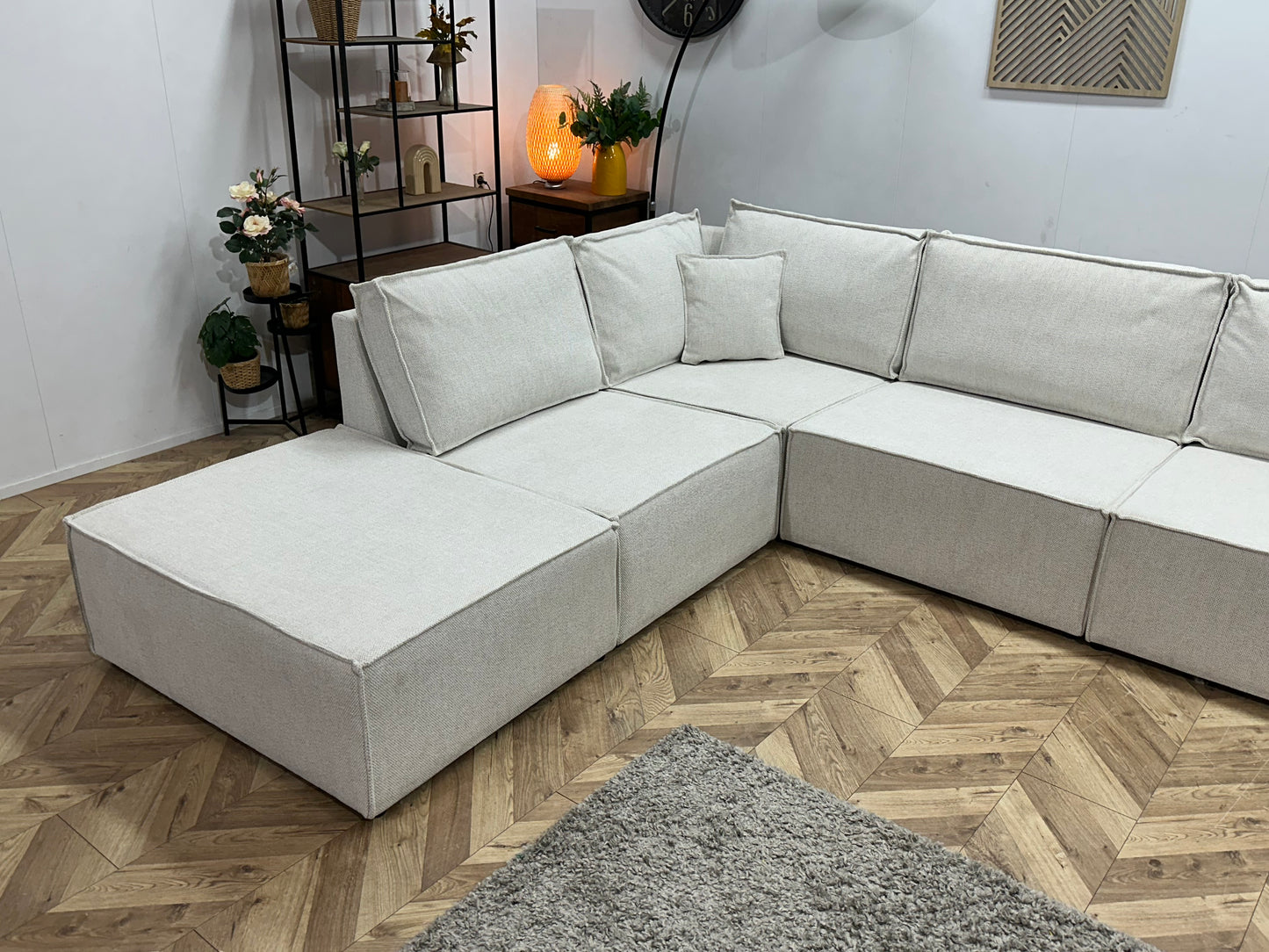 !Showroommodel! Crème Stoffen U Bank