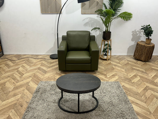 !Nieuw! Montèl Groene Echt Lederen Fauteuil ~ Elektrisch Verstelbare Zithoogte (4 Stuks Beschikbaar)