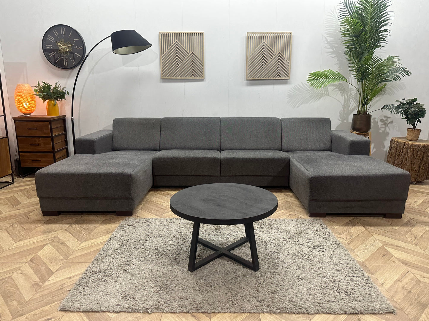 Antraciet U Bank ~ Vaste Kussens