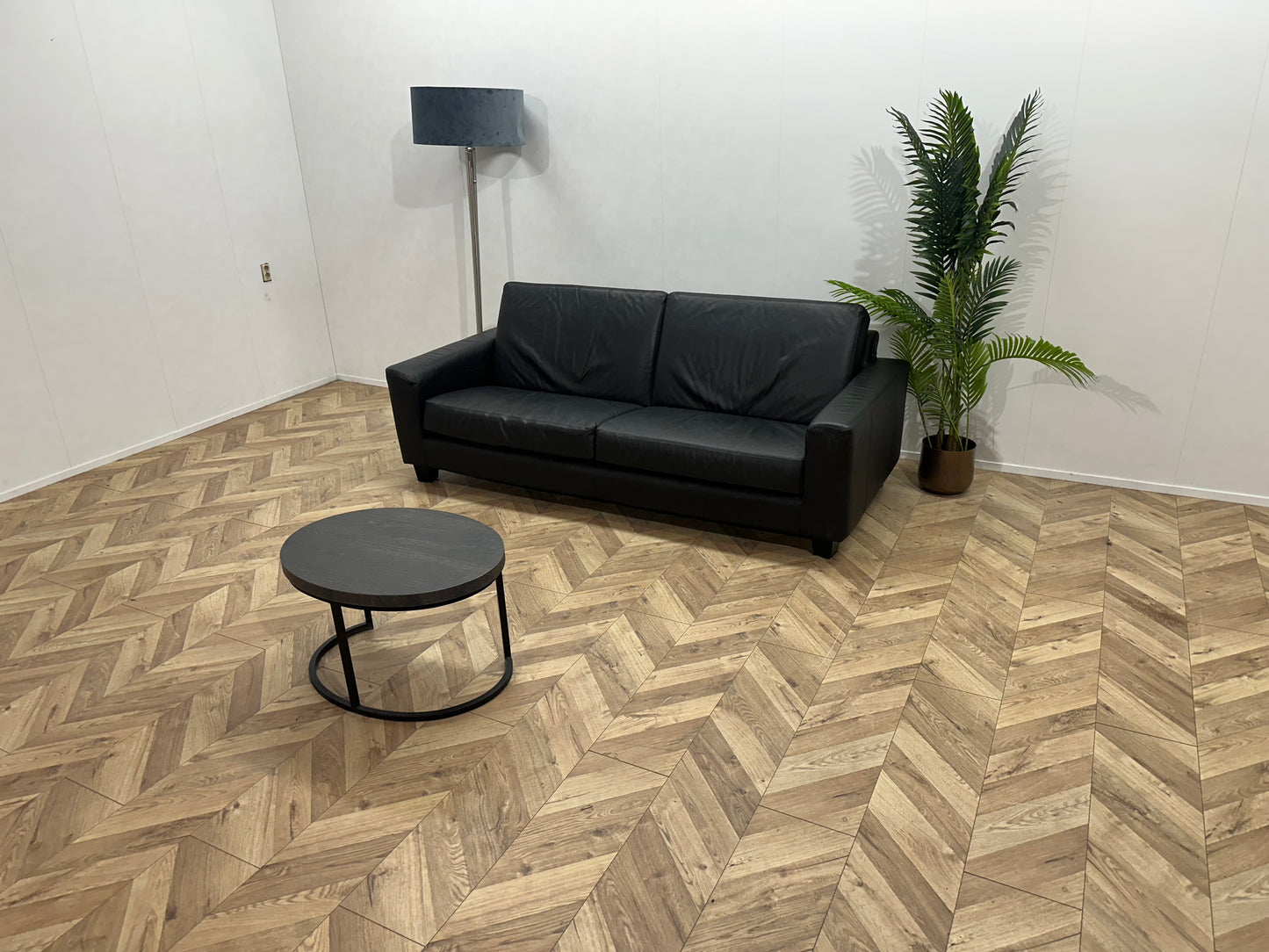 Zwart Echt Lederen 2.5-Zits Bank ~ Losse Kussens Met Afneembare Hoezen