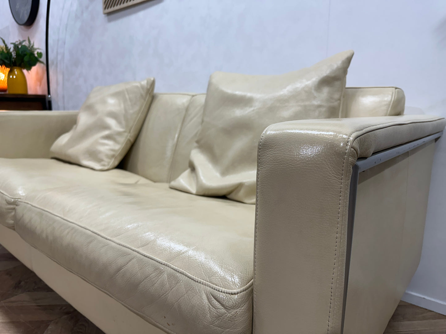 Touché Crème Lederen Banken Set ~ Losse Kussens