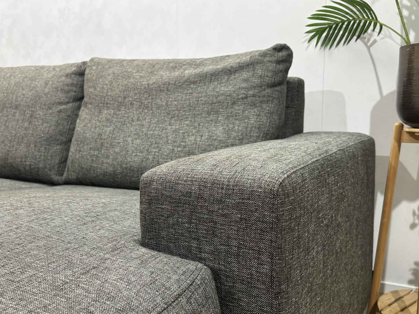 Antraciet Hoekbank ~ Vaste Kussens