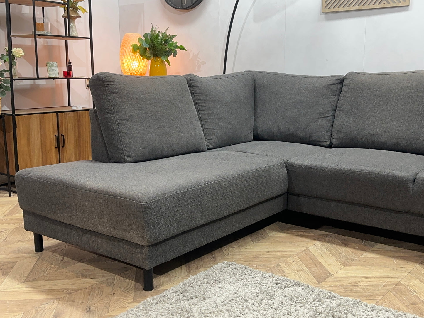 Antraciet U Bank ~ Losse Rugkussens Met Afneembare Hoezen