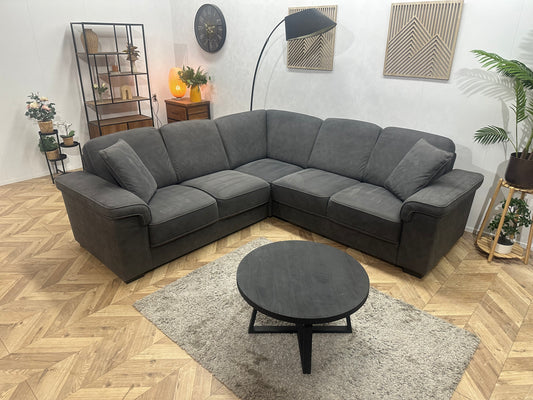 Antraciet Suède Stoffen Hoekbank ~ Nieuwstaat