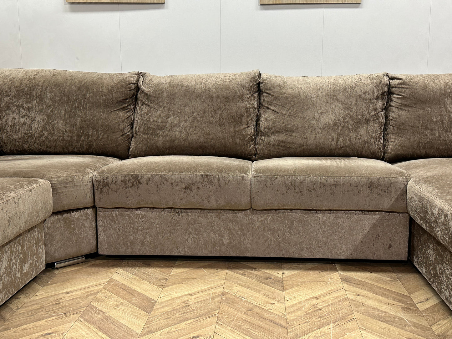 Bruine Velvet  U Bank ~ Losse Rugkussens Met Afneembare Hoezen