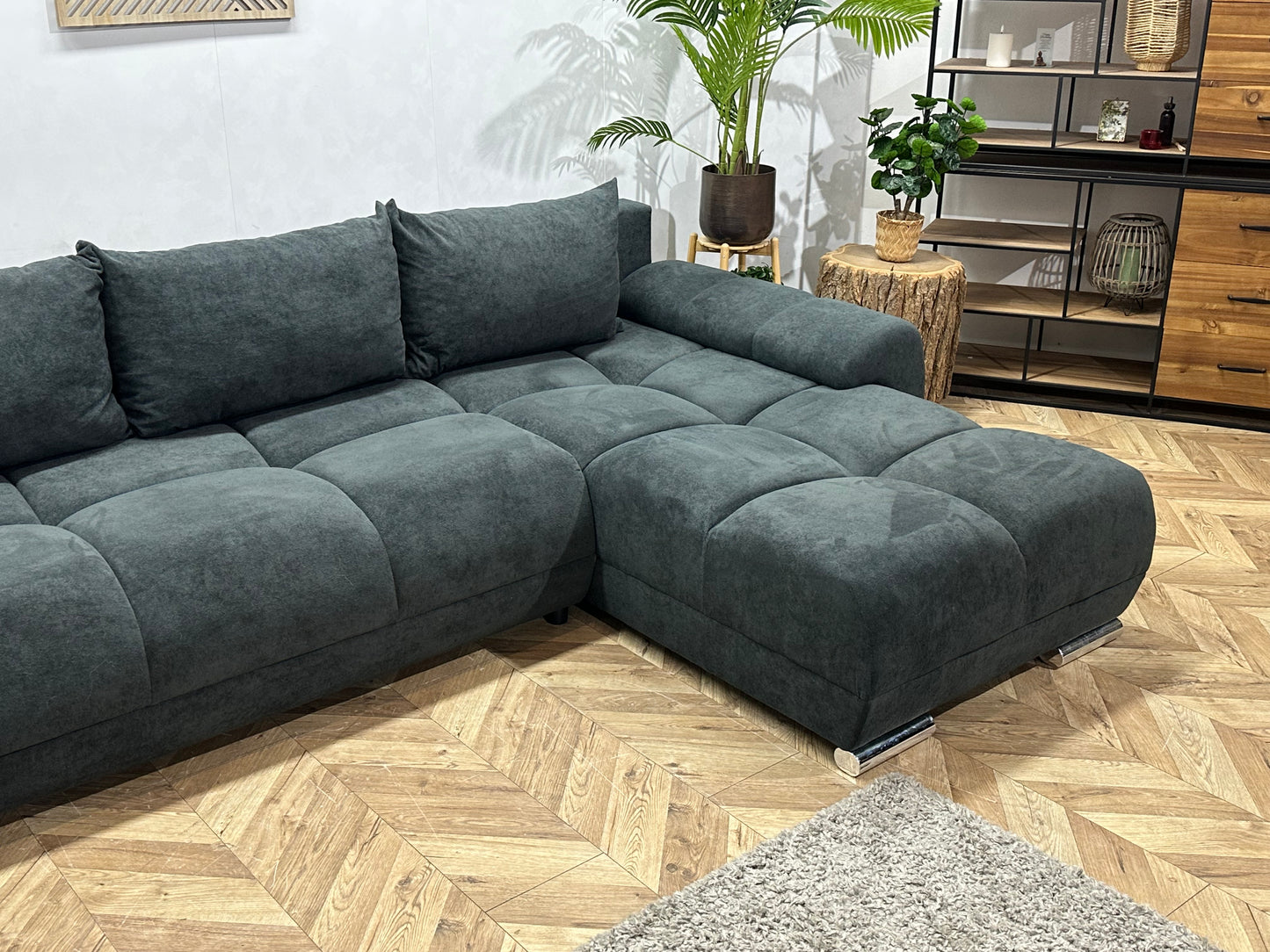 !Showroommodel! Antraciet Velvet U Bank