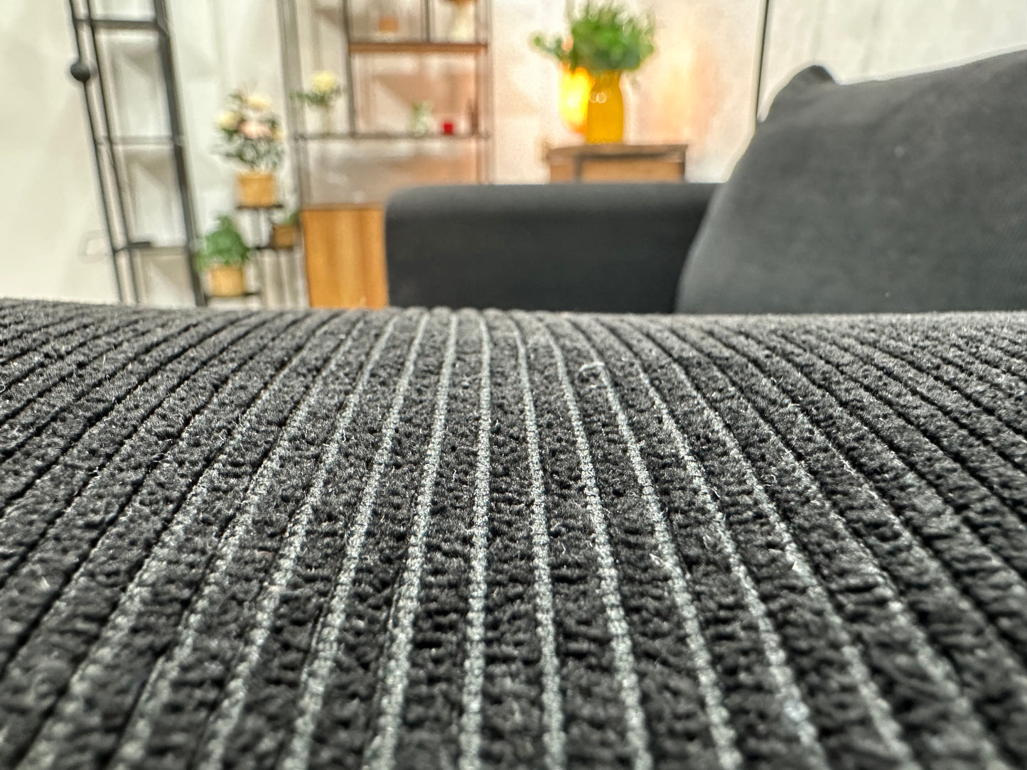 Zwarte Ribstof 2.5-Zits Bank ~ Inruilvoordeel