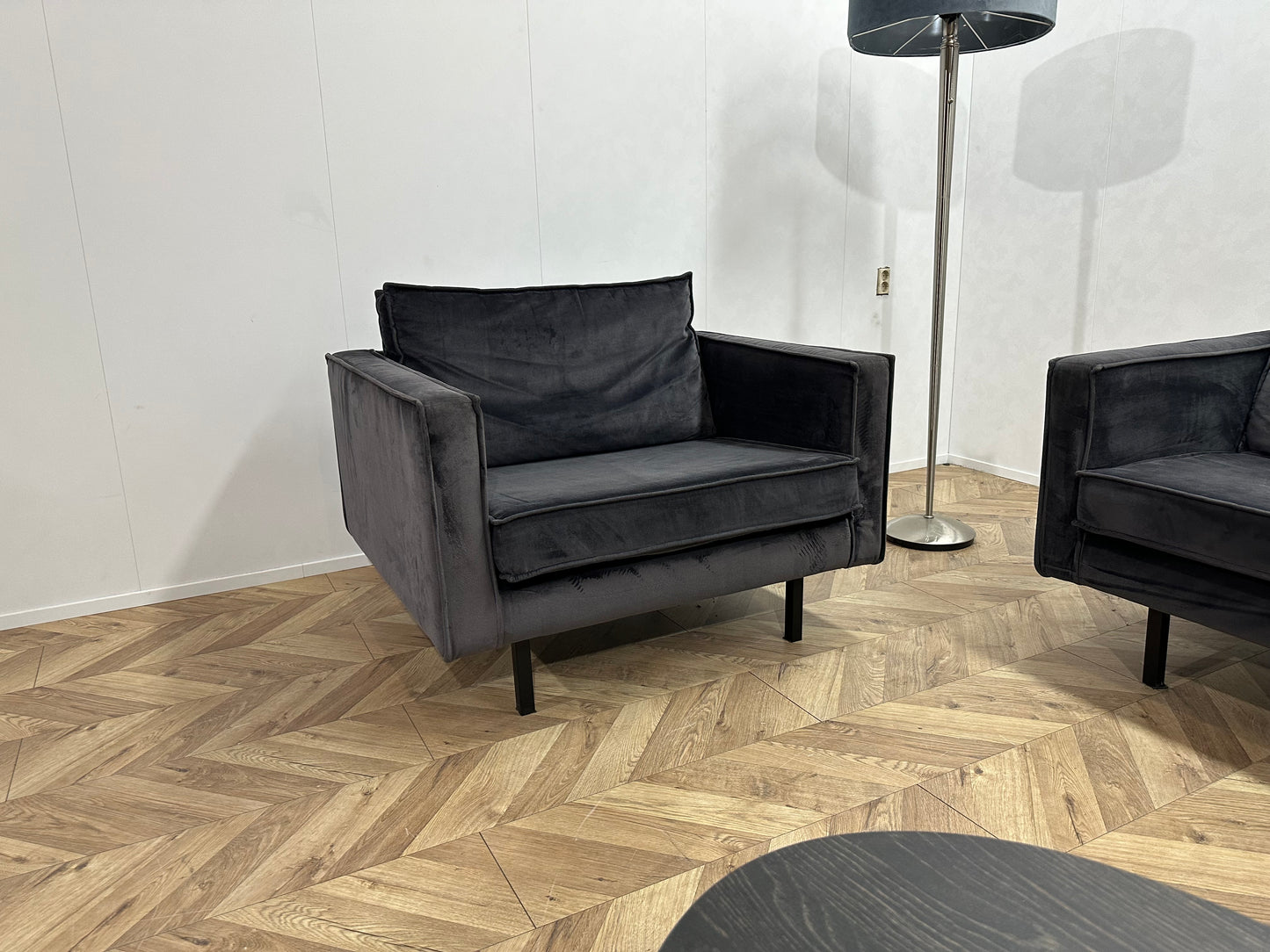 BePure Blauwe Velvet Banken Set ~ Losse Kussens Met Afneembare Hoezen