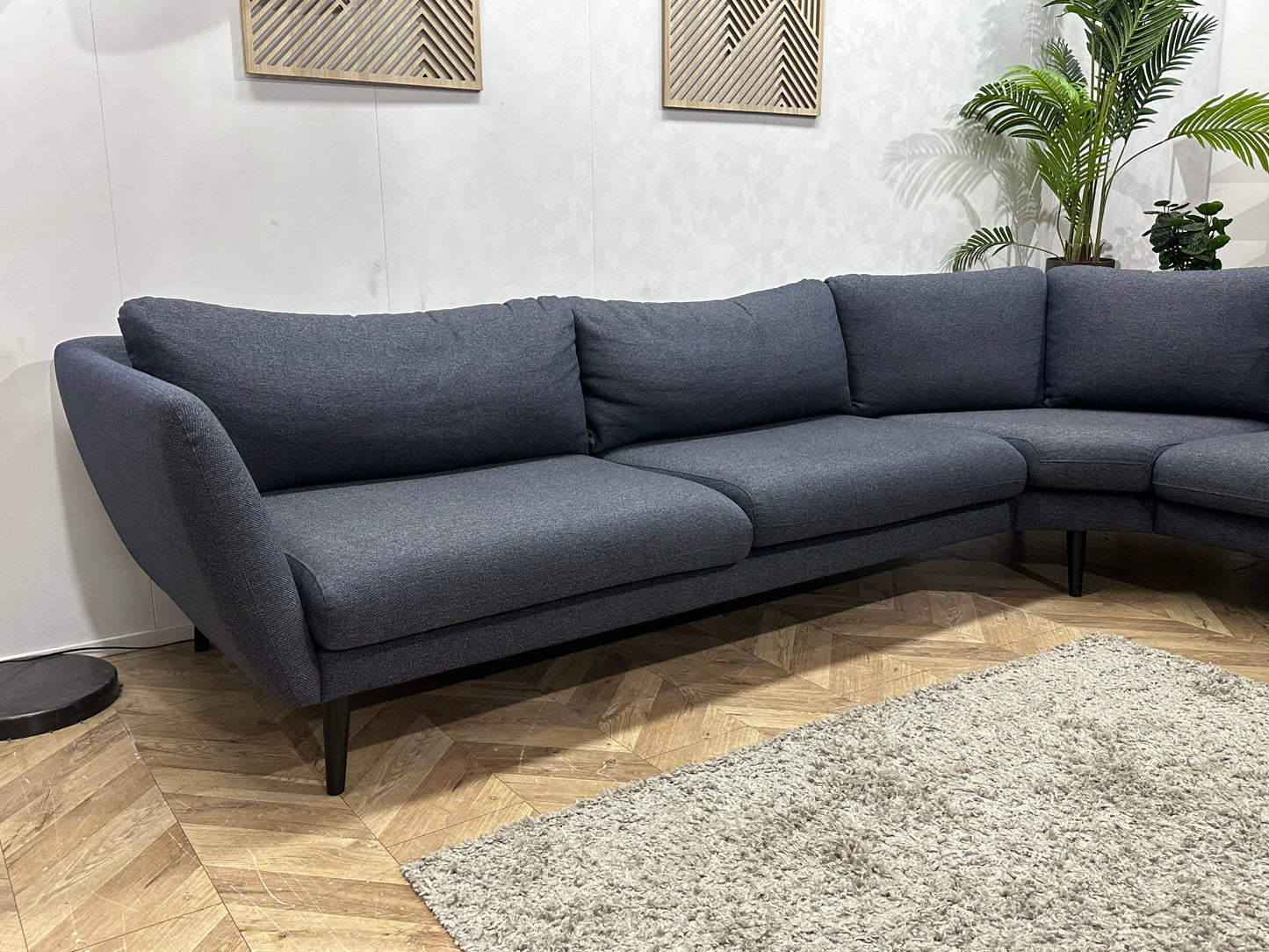 Blauwe Hoekbank ~ Losse Kussens Met Afneembare Hoezen