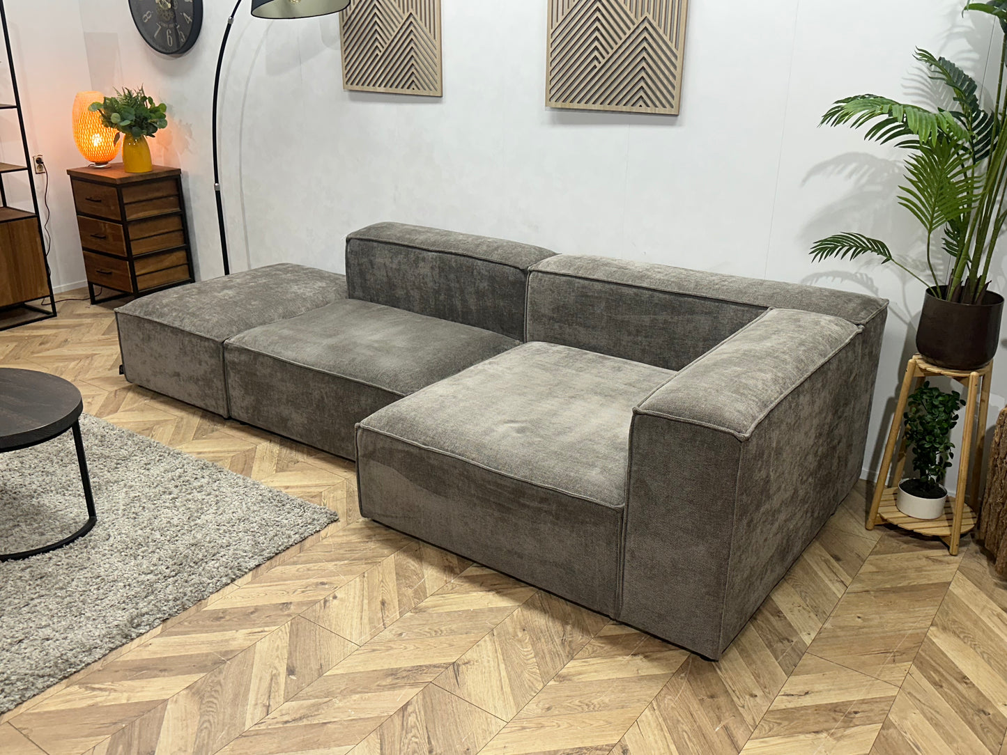 Nous Living Antraciet Suède Stoffen Hoekbank ~ Nieuwstaat