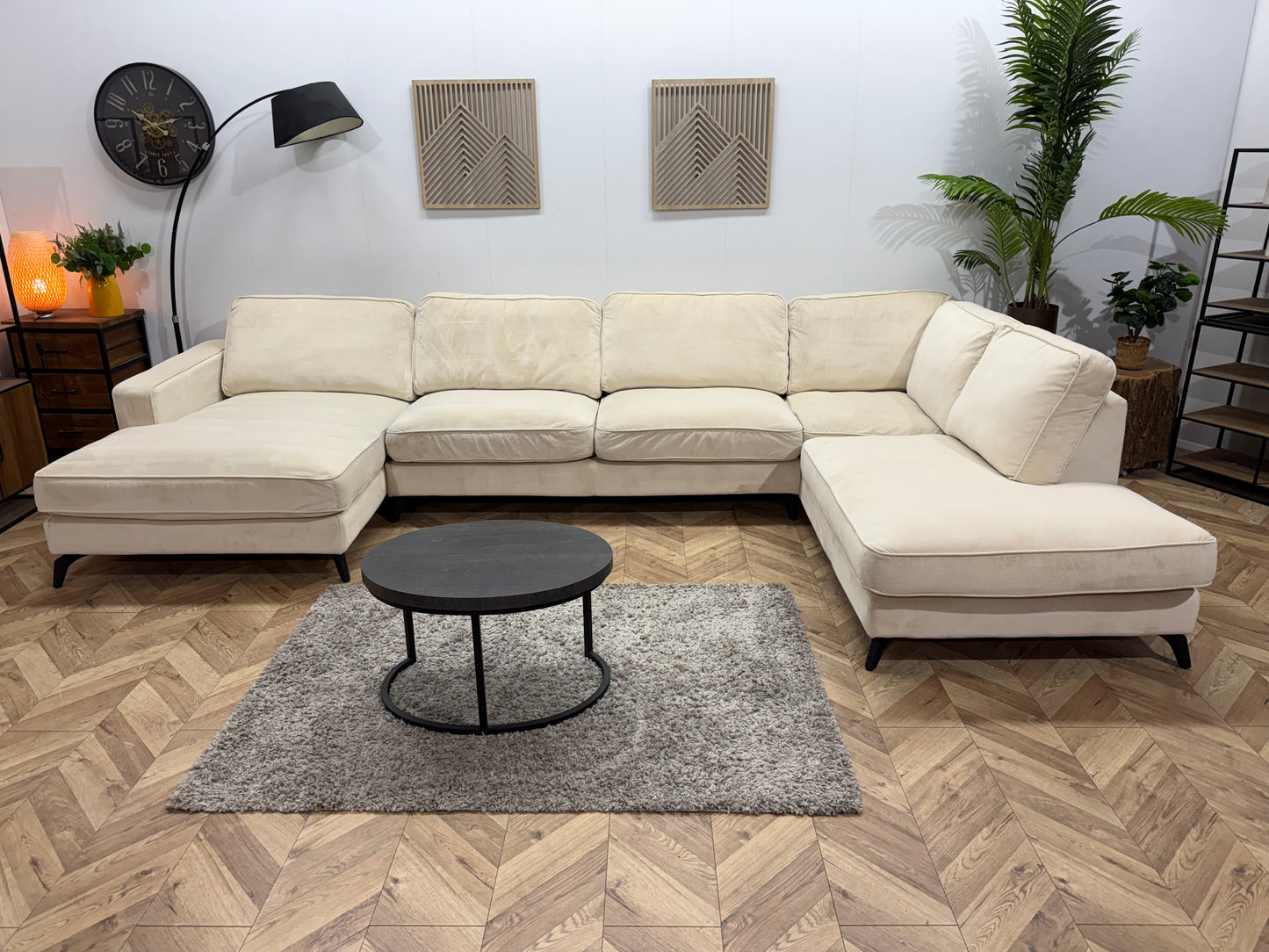 Crème Velvet U Bank ~ Losse Kussens Met Afneembare Hoezen