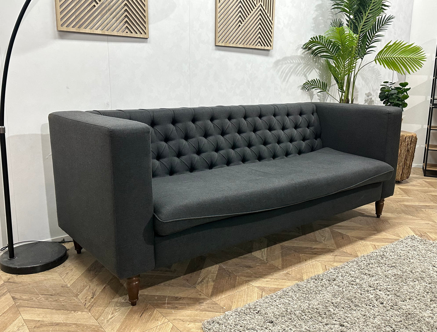 Antraciet Rechte Bank ~ Losse Zitkussen Met Afneembare Hoes