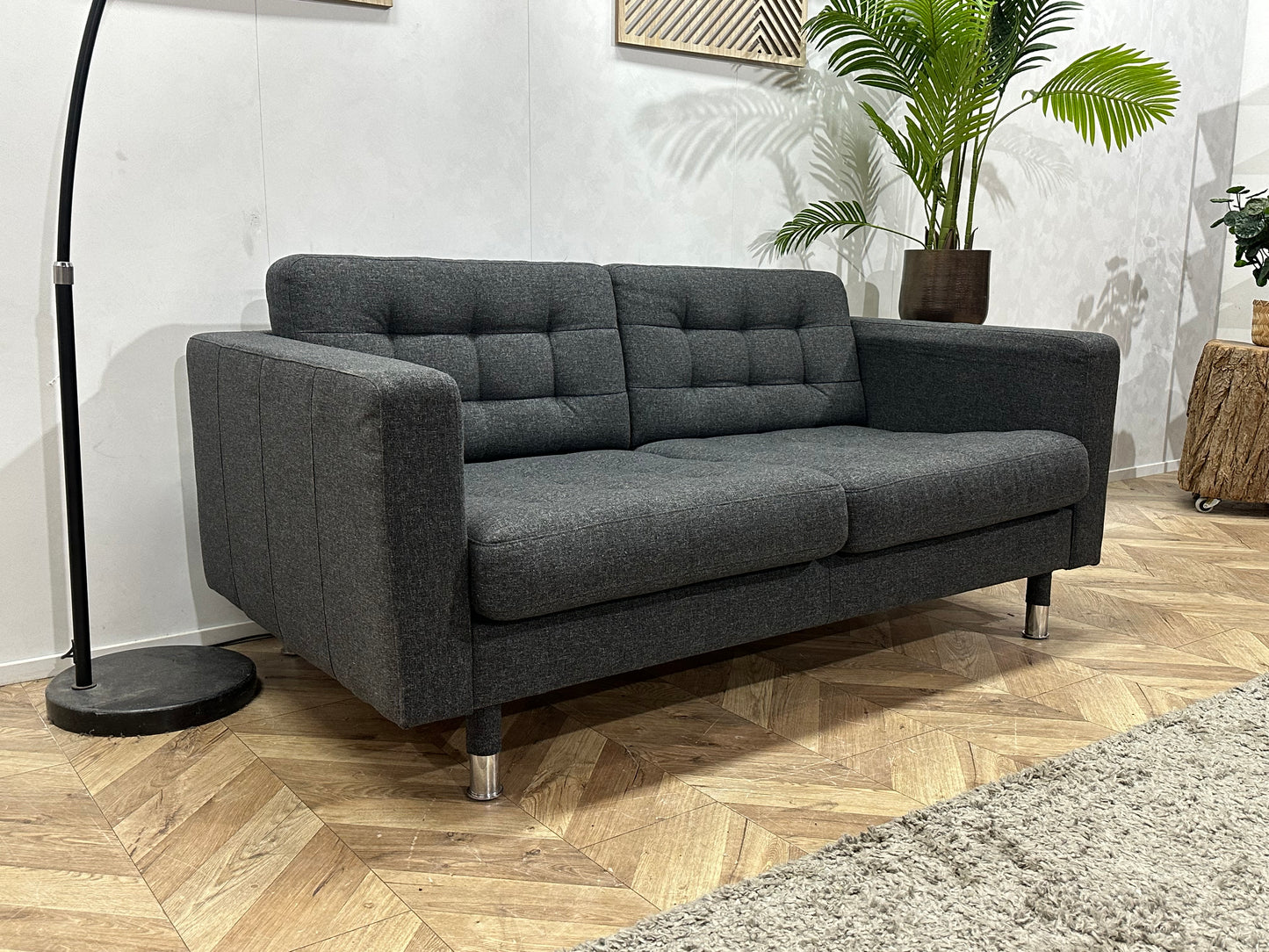 Antraciet 2.5-Zits Bank ~ Losse Kussens Met Afneembare Hoezen