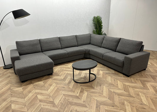 Grijze U Bank ~ Losse Rugkussens Met Afneembare Hoezen