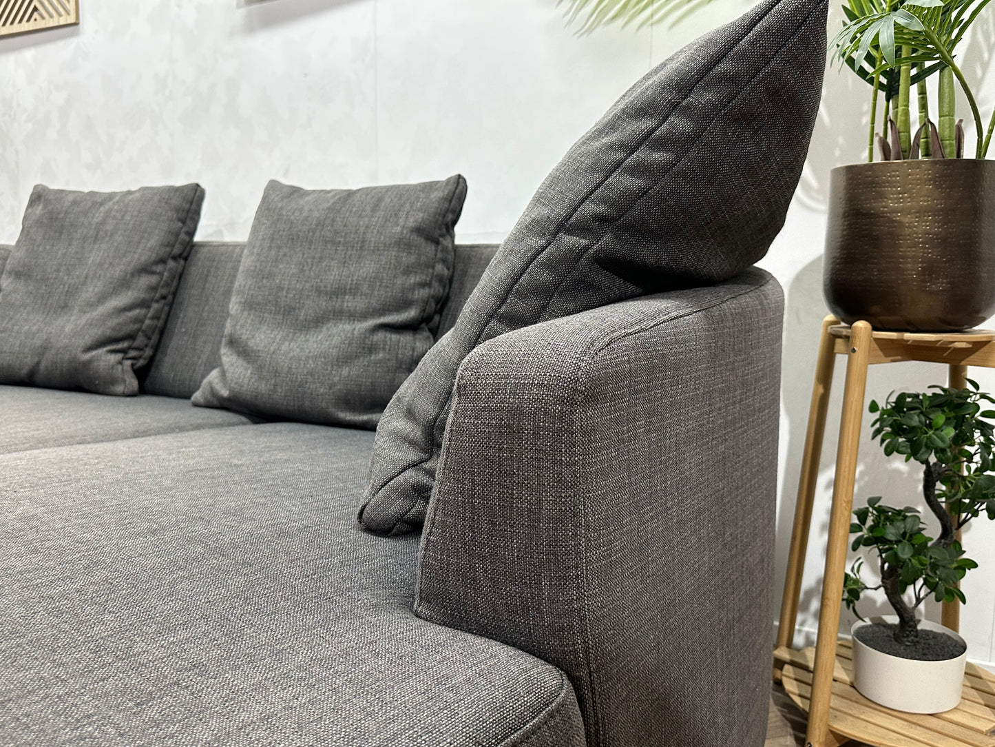 Lamonta Antraciet Design U Bank Inc Hocker ~ Losse Rugkussens Met Afneembare Hoezen