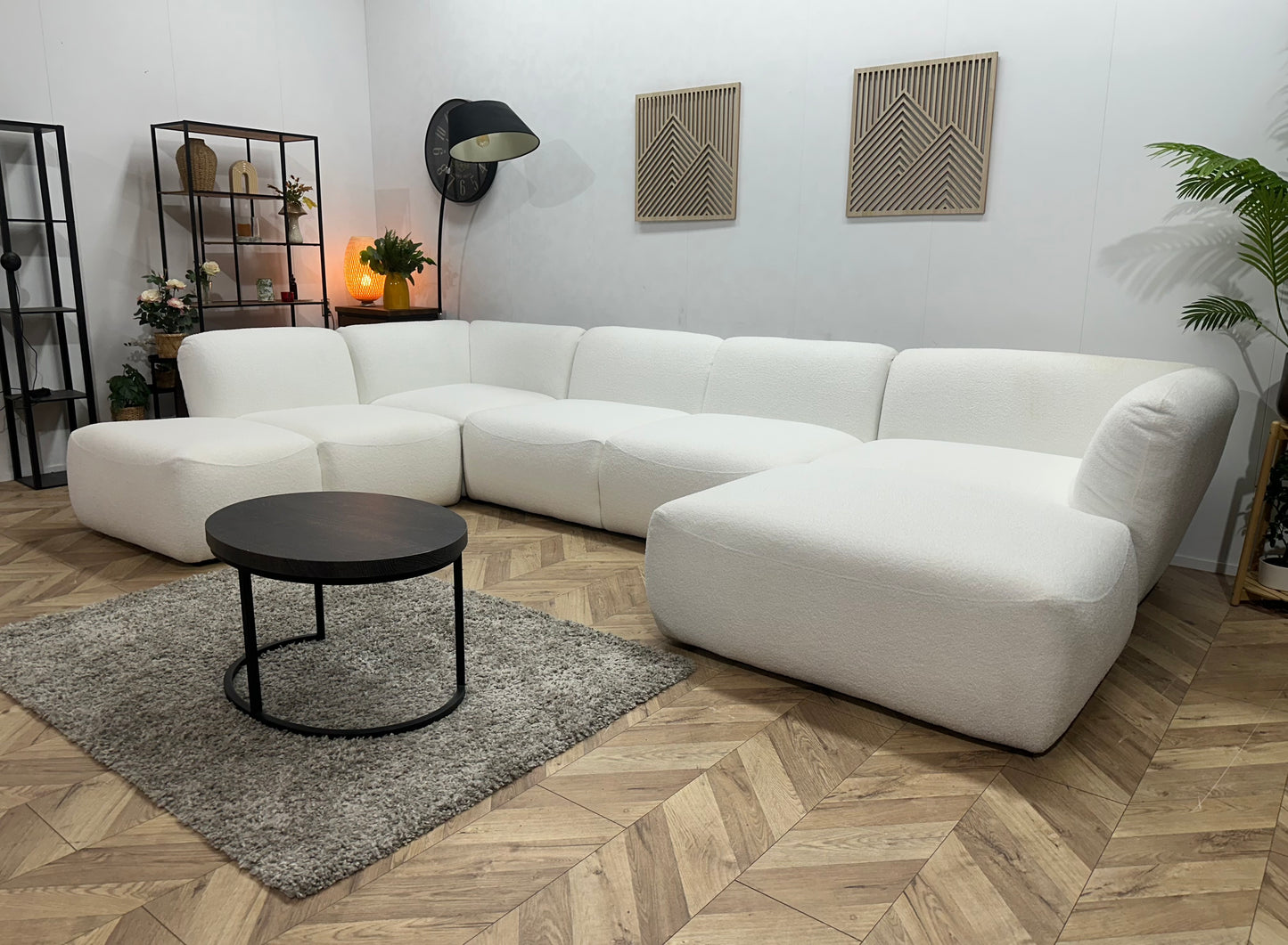 !Showroommodel! Witte Bouclé U Bank