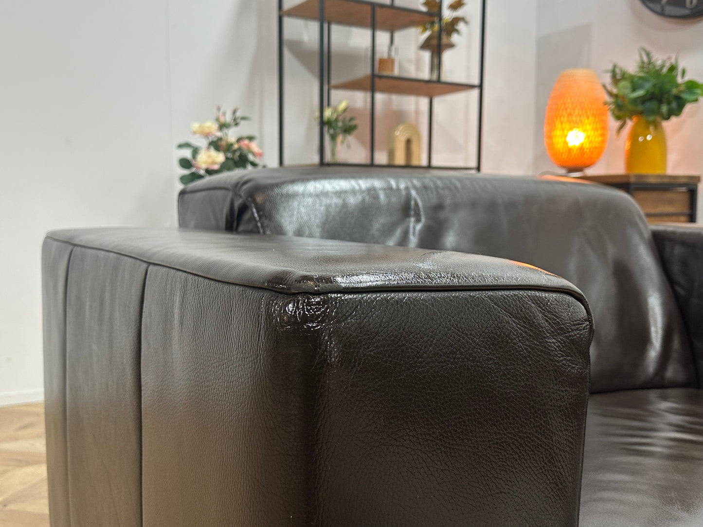 Bruine Echt Lederen 2.5-Zits Bank Inc Fauteuil ~ Geïmpregneerd