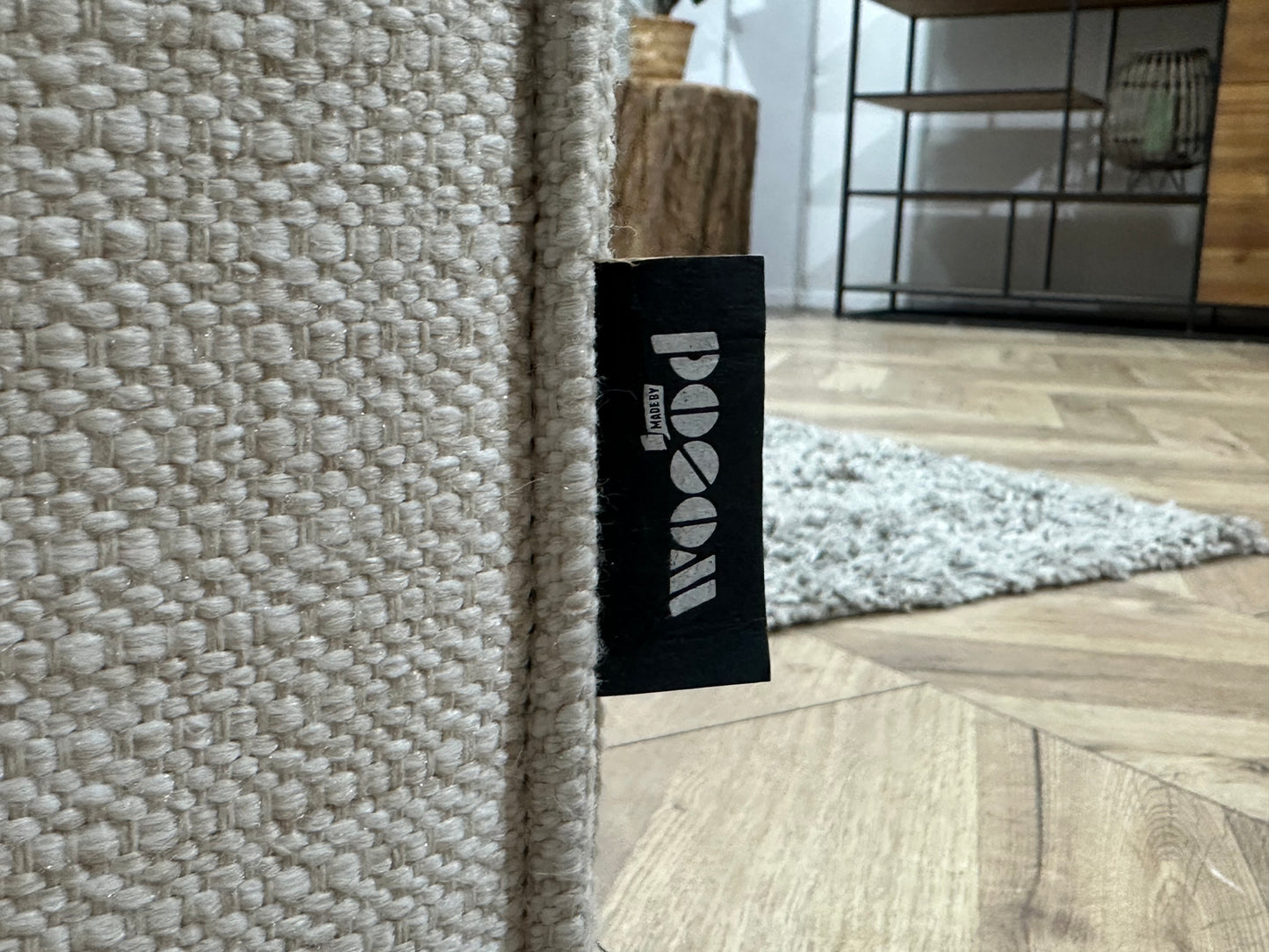 Witte Chenille Stoffen Hoekbank ~ Losse Kussens Met Afneembare Hoezen