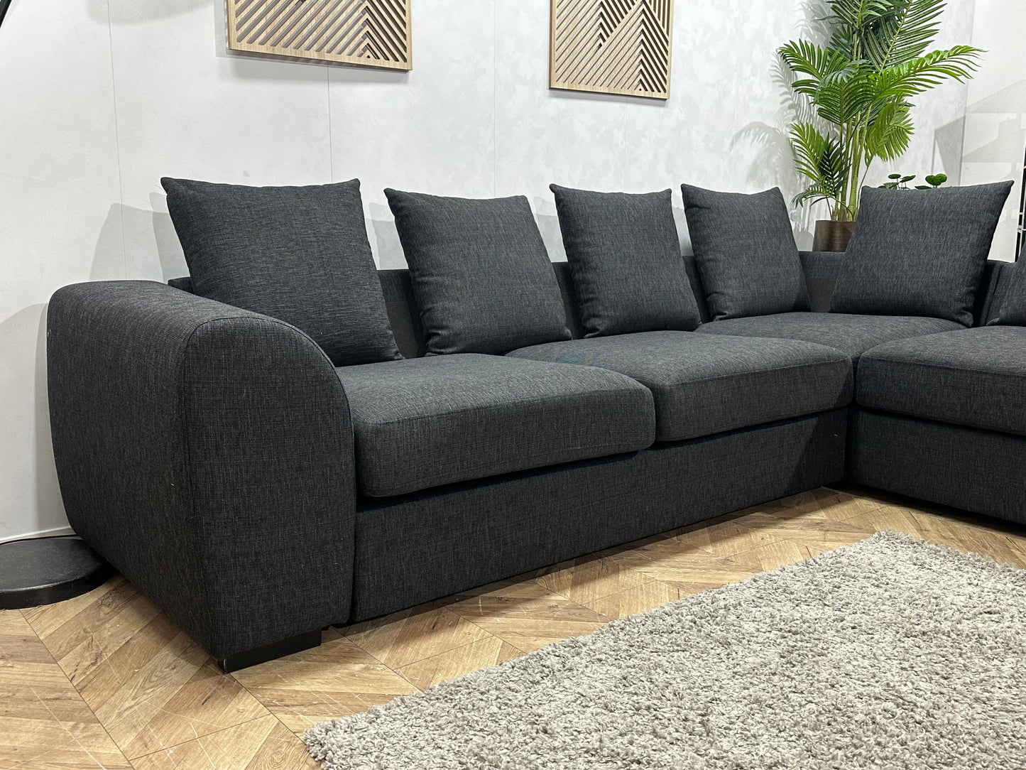 Antraciet Hoekbank ~ Losse Kussens Met Afneembare Hoezen