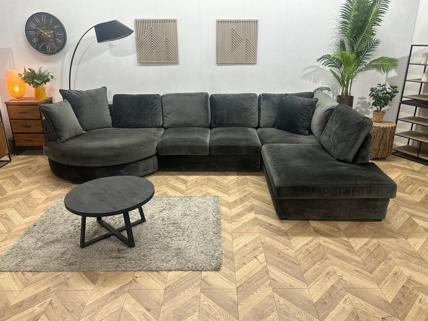 Urban Sofa Antraciet Design Velvet U Bank ~ Losse Kussens Met Afneembare Hoezen