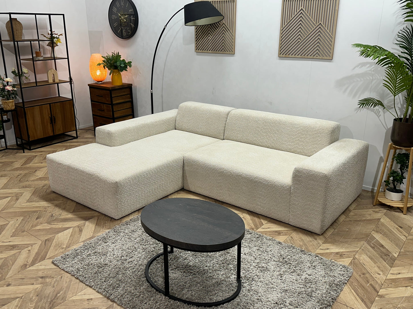 !Showroommodel! Witte Bouclé Hoekbank