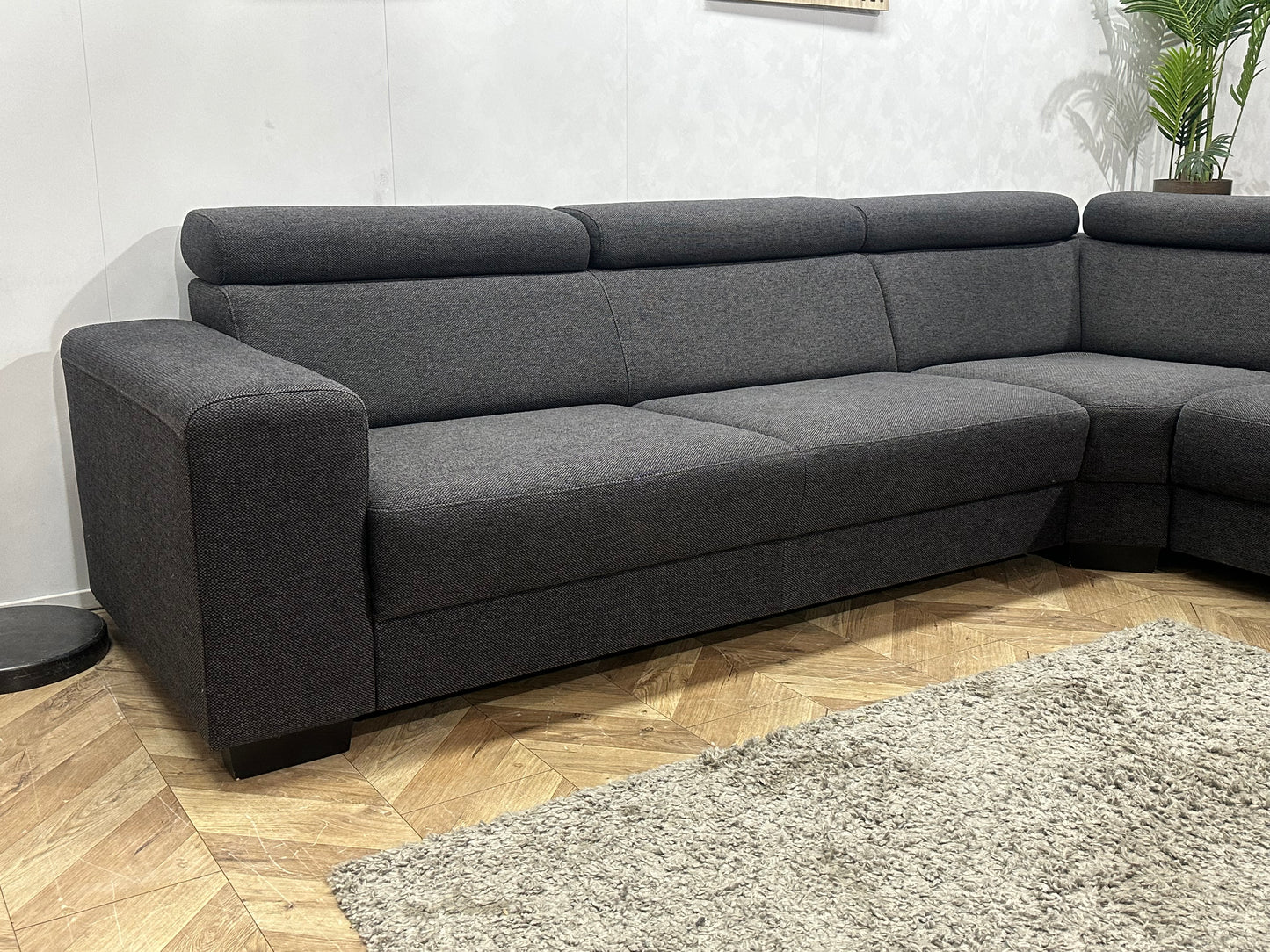 Antraciet Hoekbank ~ Verstelbare Hoofdsteunen