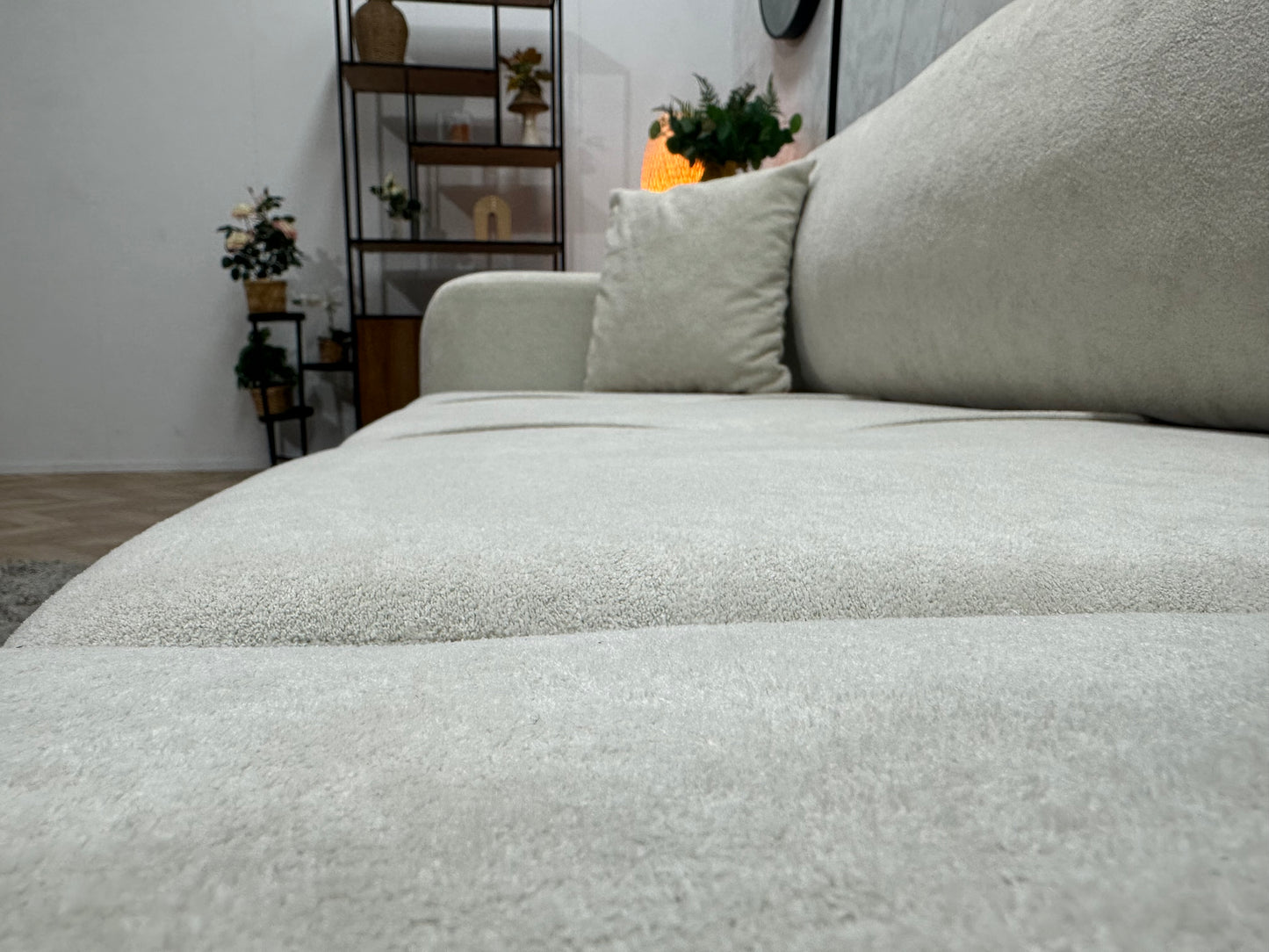 !Showroommodel! Witte Velvet Hoekbank
