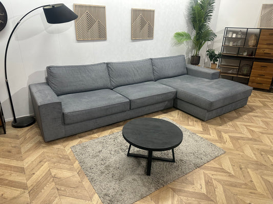 Room108 Grijze Ruime Velvet Hoekbank ~ Nieuwstaat