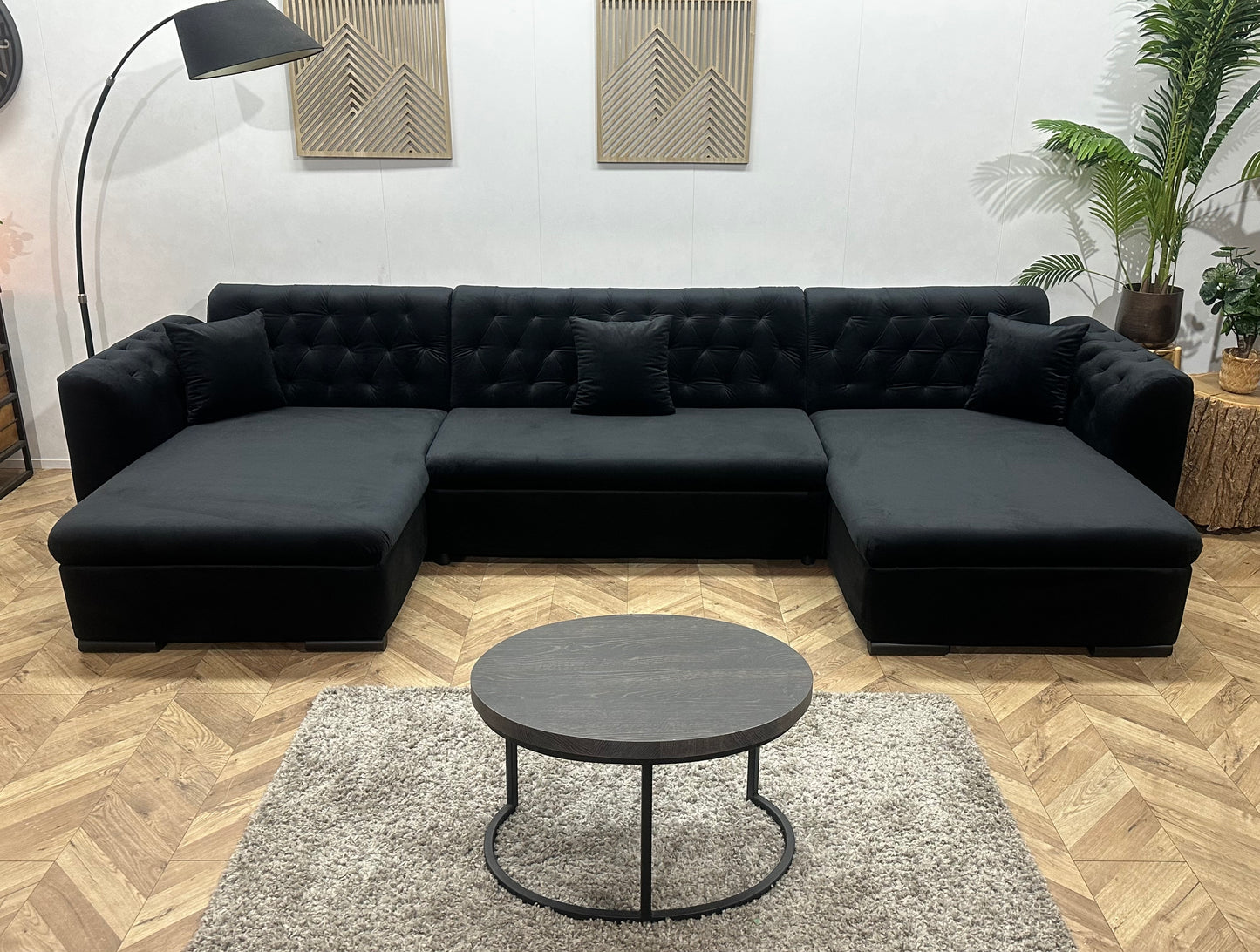 !Showroommodel! Zwarte Velvet U Bank